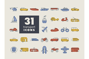 31 Transportation vector icons, an Icon by Nasik-Nosik