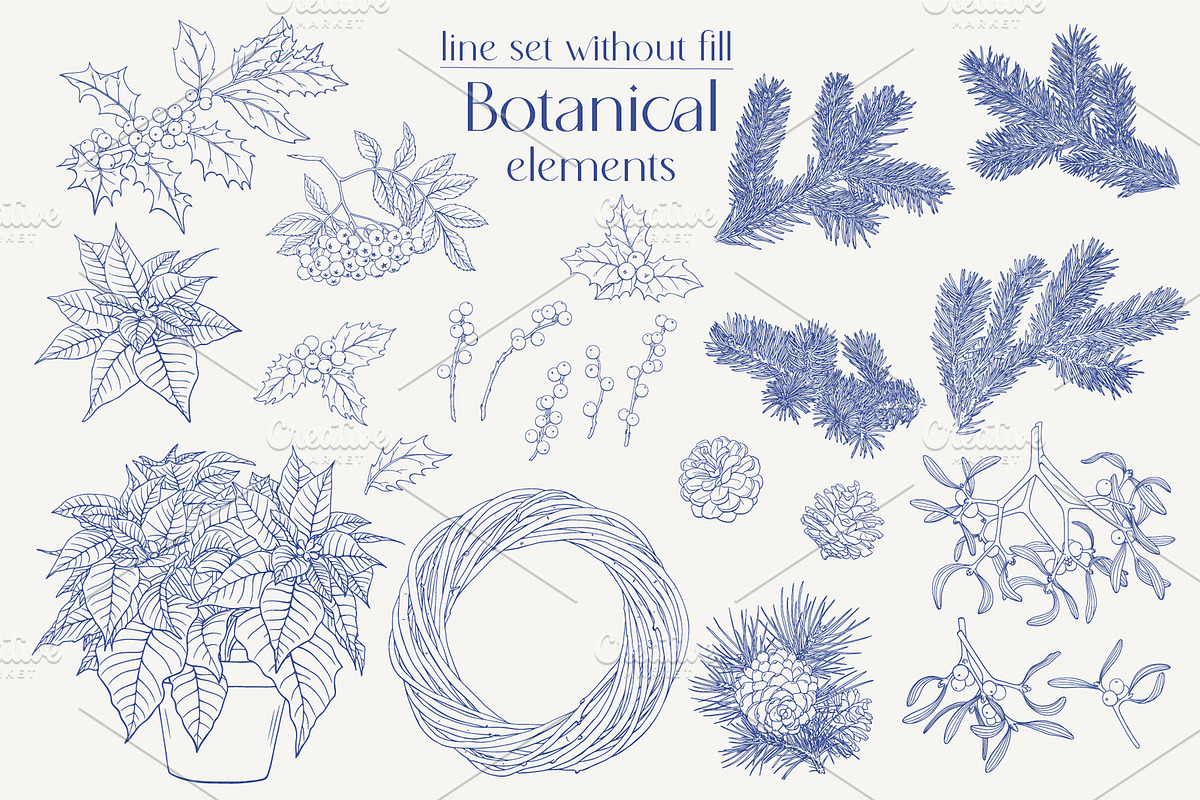 Christmas Hand drawn Vector set, an Object Illustration by ON_lineart_store (Photo 4 of 10)