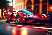 Supercar in the City Illustration, a Wallpaper Graphic by Other Side Art (Thumbnail 7 of 8)