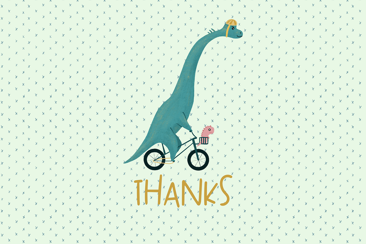 Cute Dinosaurs – Clipart & Patterns, an Animal Illustration by PenguinArtStudio (Photo 11 of 11)