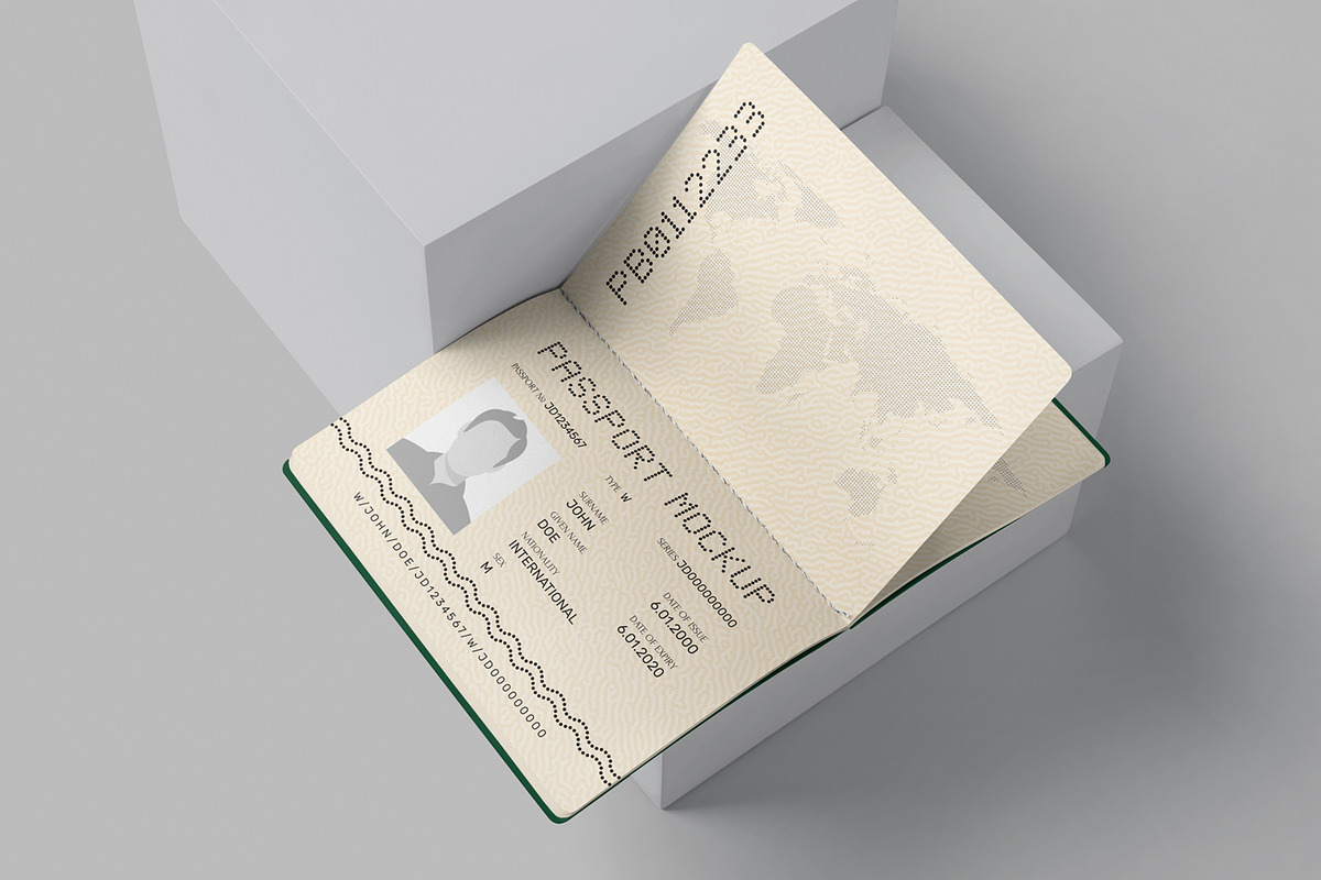 Passport Booklet Mockups, a Books & Magazine Mockup by DesignNeutrons