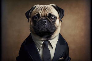 Boss dog in the office behind a desk. Business concept, pet, hea, an Animal Photo by José Manuel Gelpi