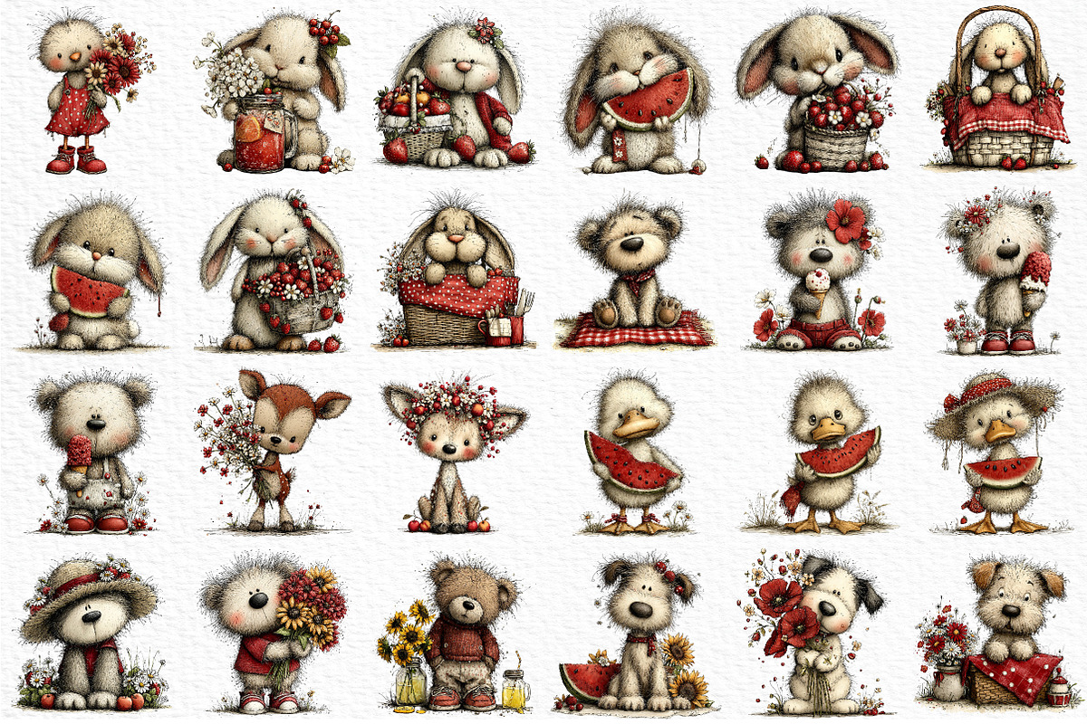 Whimsical Summer Animals Clipart, an Illustration by Craft Nest (Photo 6 of 11)