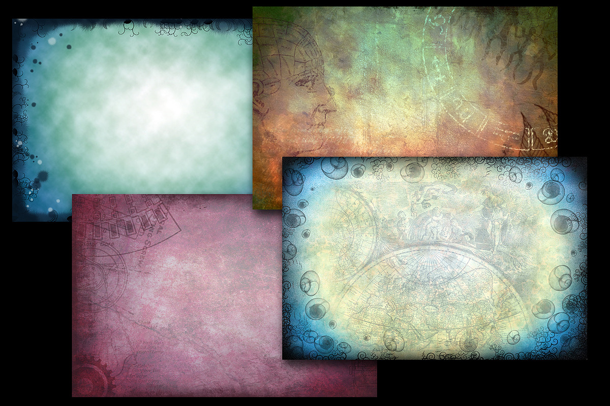 Set of 4 Mystical Backgrounds, a Print Template by Kseniya-Omega (Photo 3 of 3)