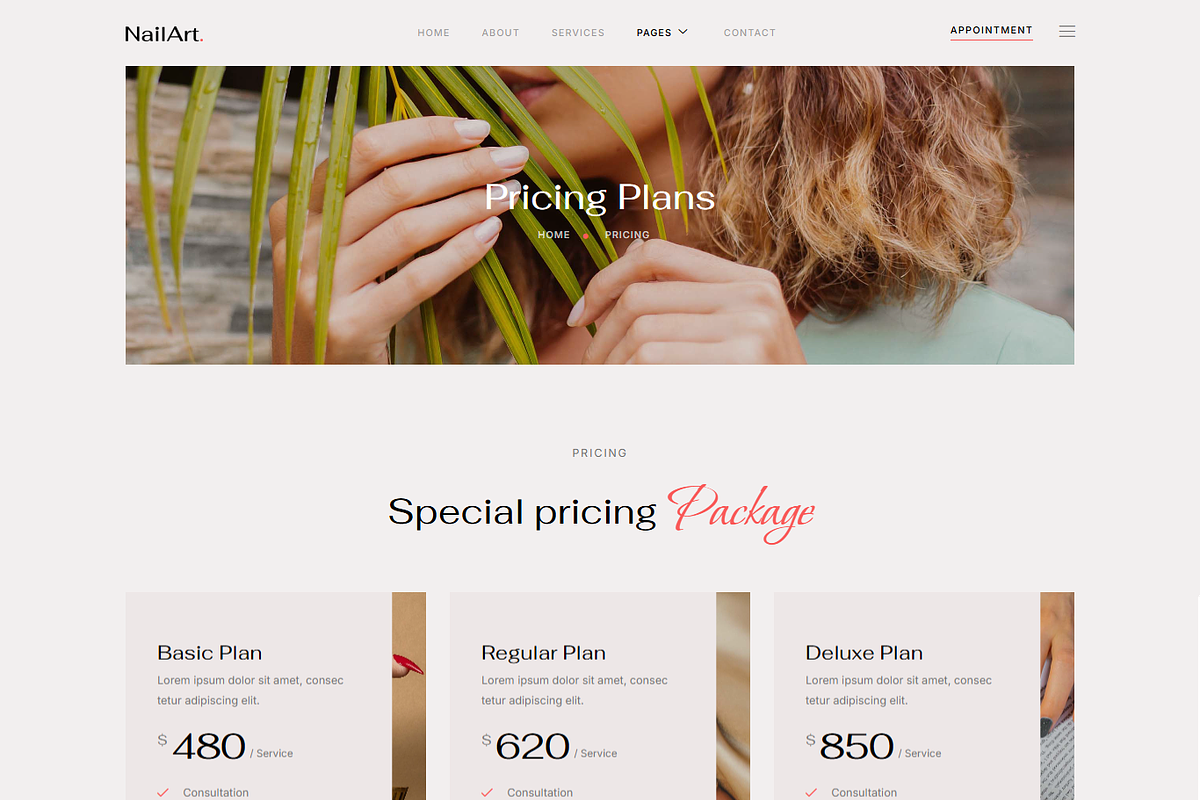 Nail Salon Beauty Care Elementor Kit, a Landing Page Template by MasterDesigns (Photo 4 of 8)