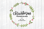 Christmas Watercolor Graphics, an Illustration by WinnieJean (Thumbnail 1 of 2)