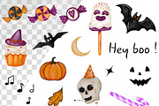 Halloween Party Clipart Set PNG, a Seasonal Illustration by ZabolotnaArt (Thumbnail 3 of 6)
