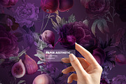 Purple Fruits & Flowers Paper Pack, a Pattern Graphic by paper aesthetic (Thumbnail 7 of 7)