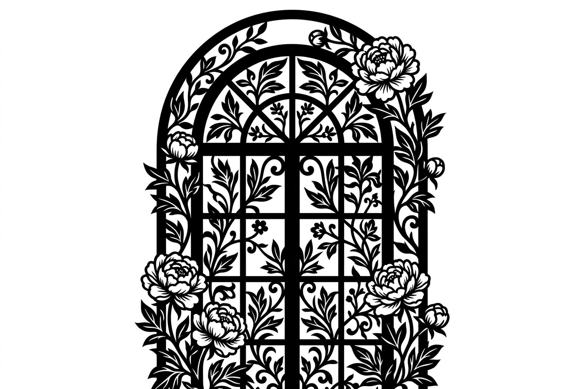 50 Floral French Window Ornament, a Decorative Illustration by Amazin_art (Photo 32 of 44)