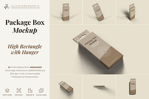 Package Box Mockup with Hanger, a Packaging Mockup by Illusiongraphic