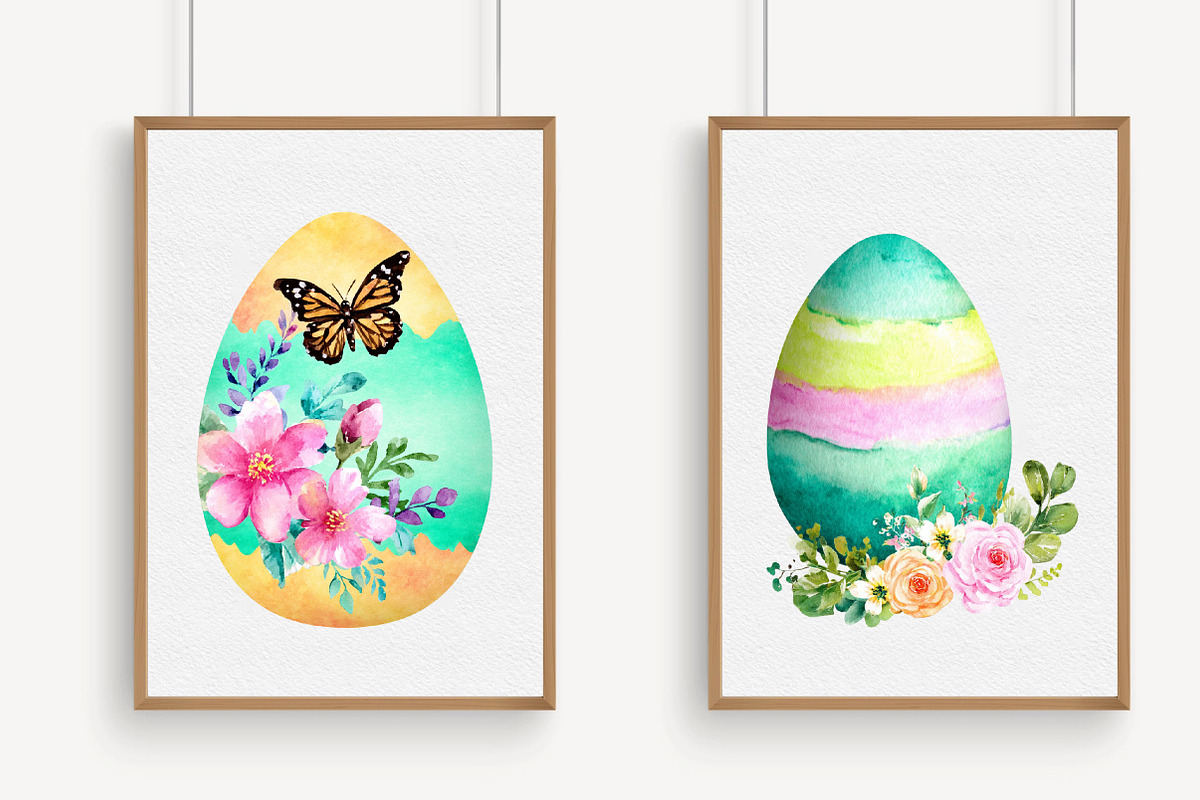 Watercolor Easter Egg Clipart, an Illustration by Libby Wishes (Photo 3 of 7)