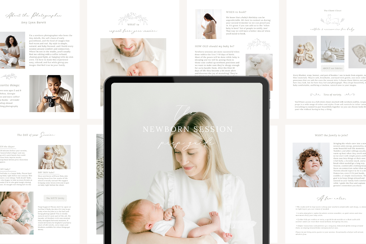 Minimalist Newborn Photography Guide, a Marketing Template by Sweet Little Muse (Photo 2 of 8)