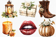 Brown Halloween White Roses Clipart, an Illustration by Canvas Craft (Thumbnail 2 of 7)