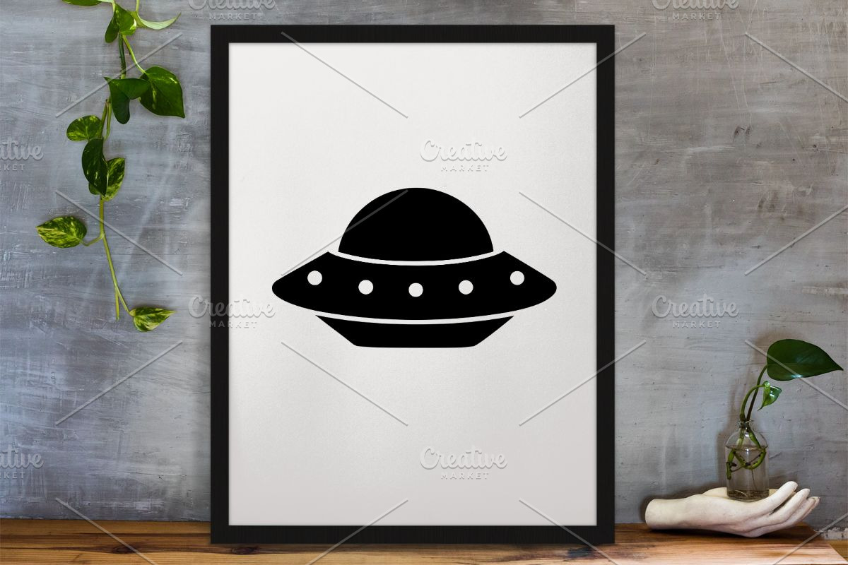 UFO Silhouette SVG, a Technology Illustration by newminddesign (Photo 3 of 3)