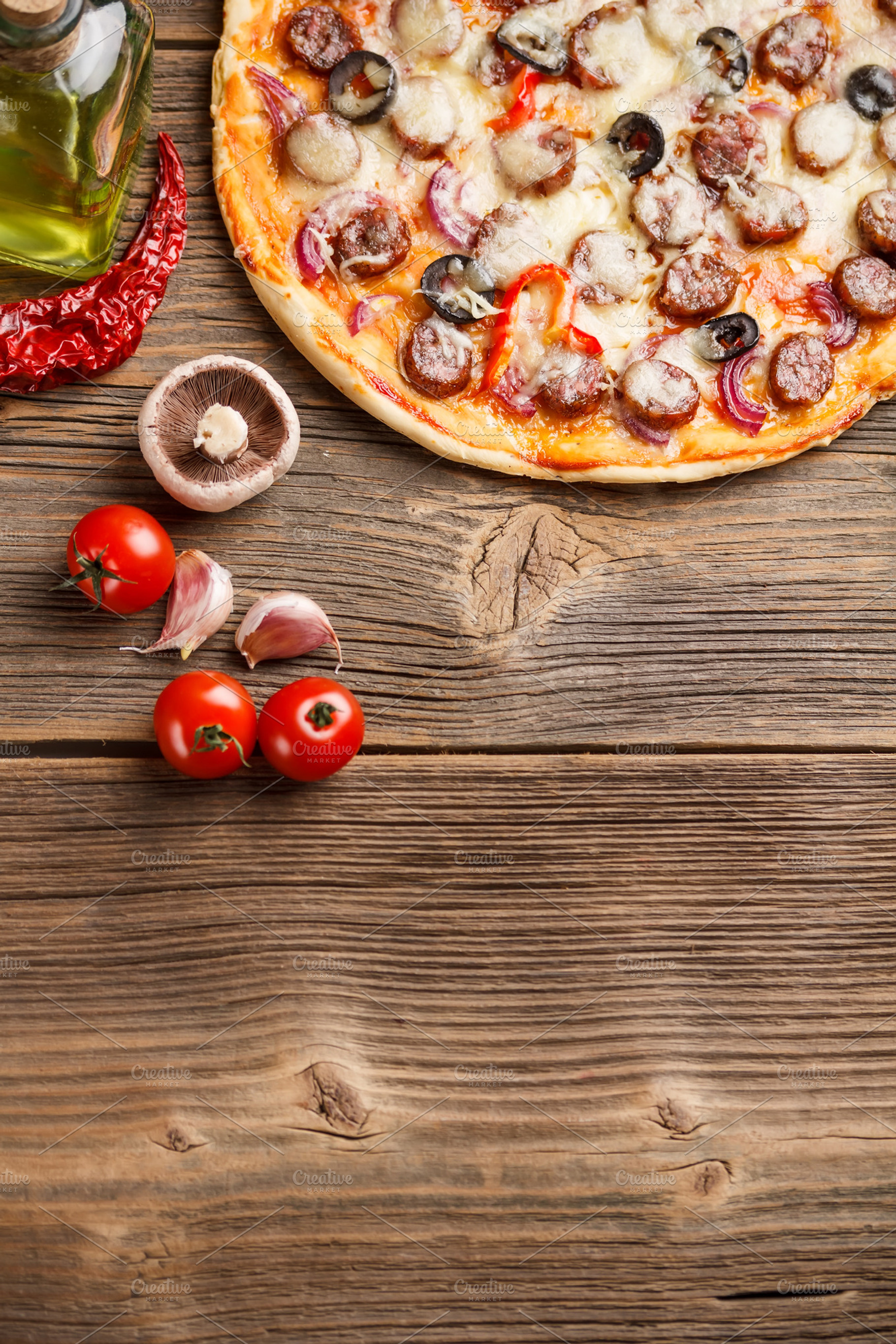 Pizza With Ingredients Stock Photo Containing Pizza And Italian