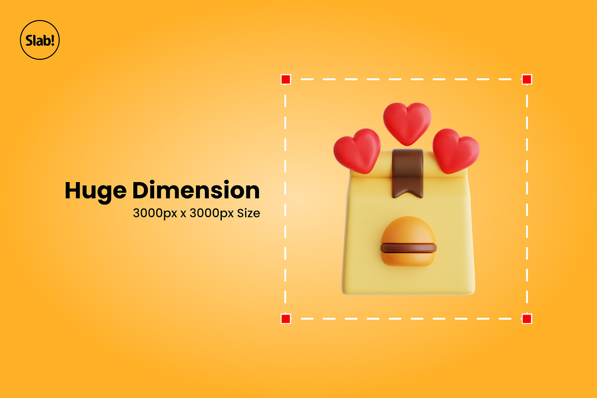 Food Delivery Service 3D Icon Set, a Food & Drink 3D Model by SLAB! Design (Photo 2 of 4)