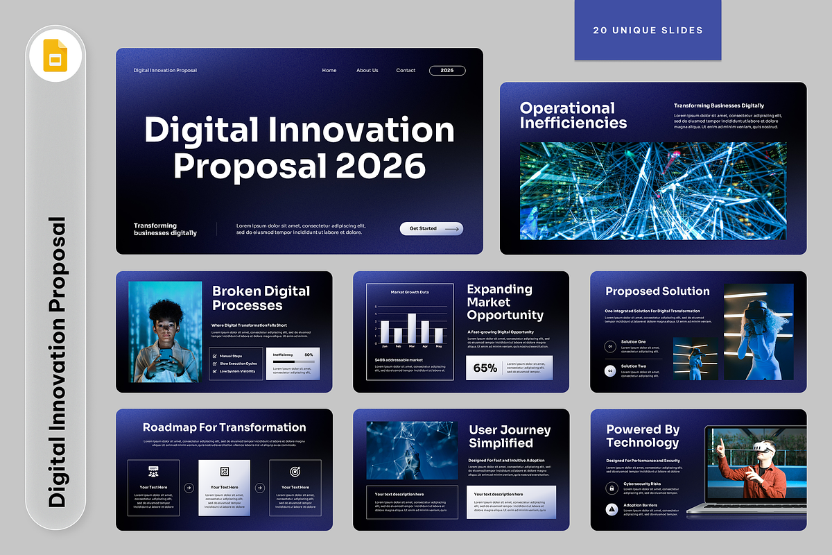 Digital Innovation Proposal PPT, a Presentation Template by Sixtemp (Photo 1 of 3)