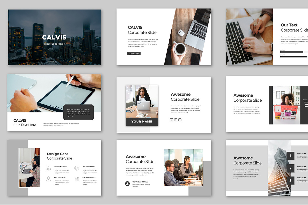 Calvis Creative Keynote Template, a Presentation Template by Overcloud (Photo 2 of 4)