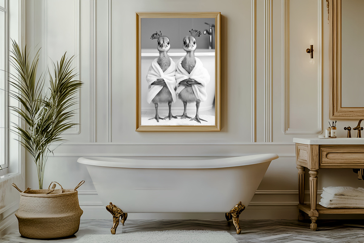 Funny and Cute Bathroom Art Bundle, an Animal Photo by PrintablesByFranklyn (Photo 4 of 10)