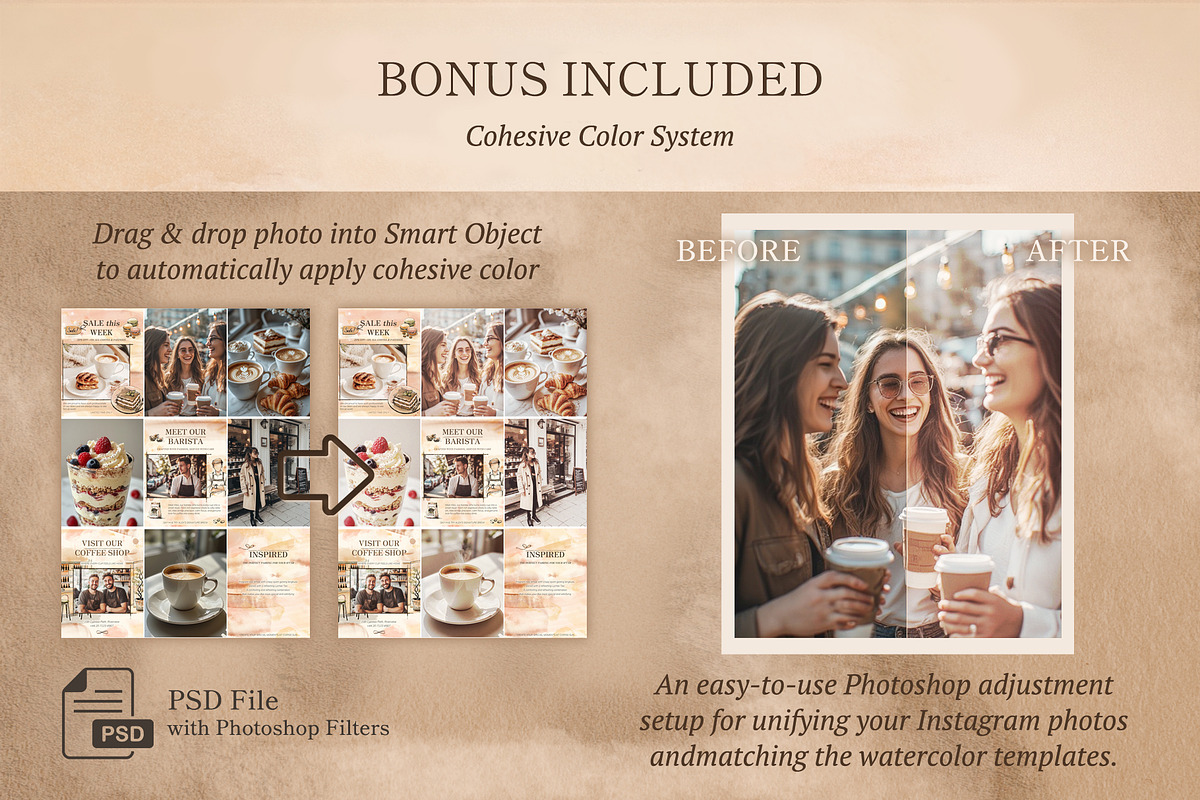 Watercolor Instagram Post Templates, a Social Media Template by Elena Naumchenkova (Photo 6 of 6)