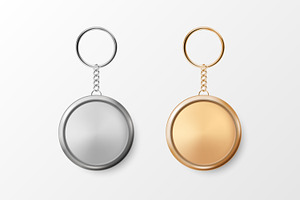 Vector Keychain with Ring and Chain., an Object Graphic by Gomolach