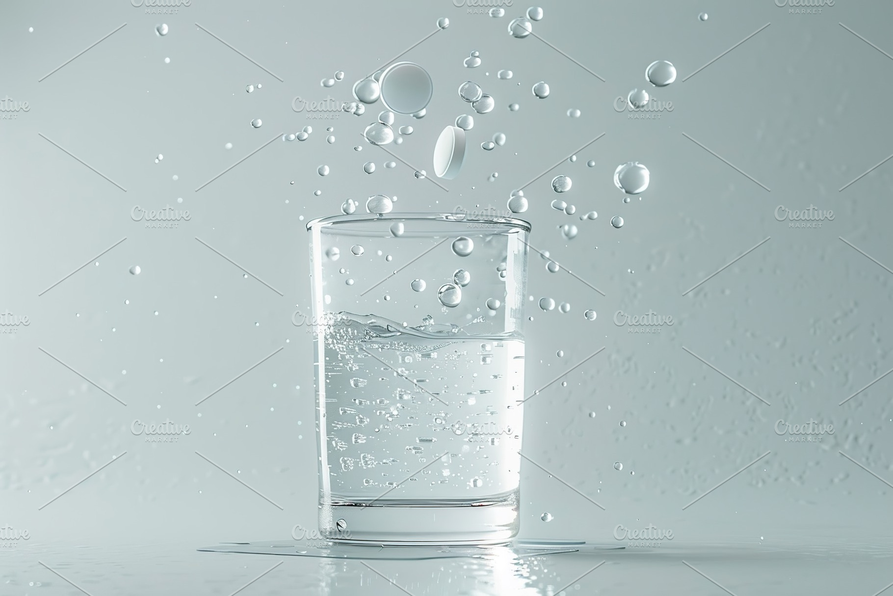 Glass of water with splashes, a Photo by AlyaAnd