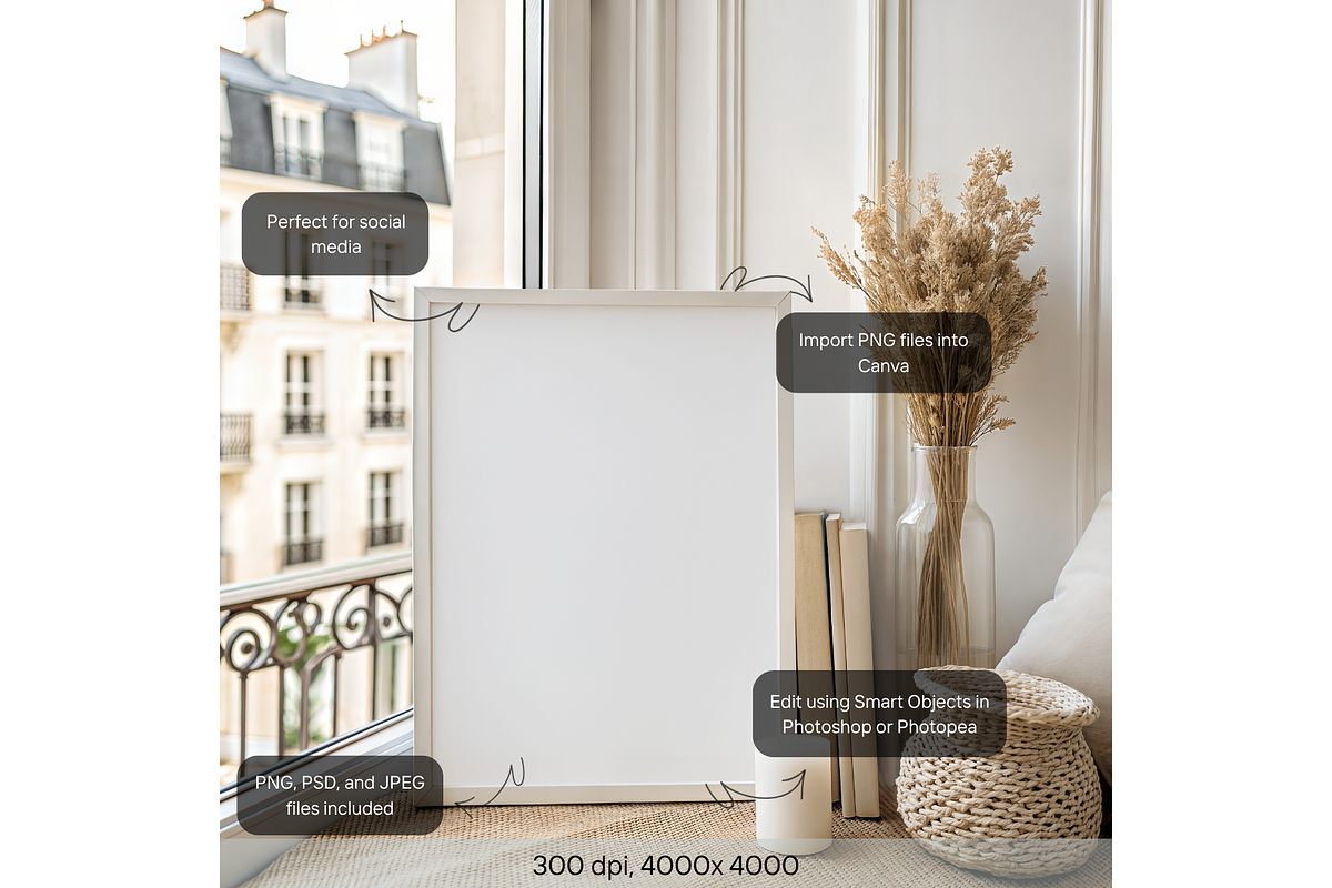 Minimal Frame Mockup – Paris Window, a Product Mockup by MockupWizard (Photo 2 of 5)