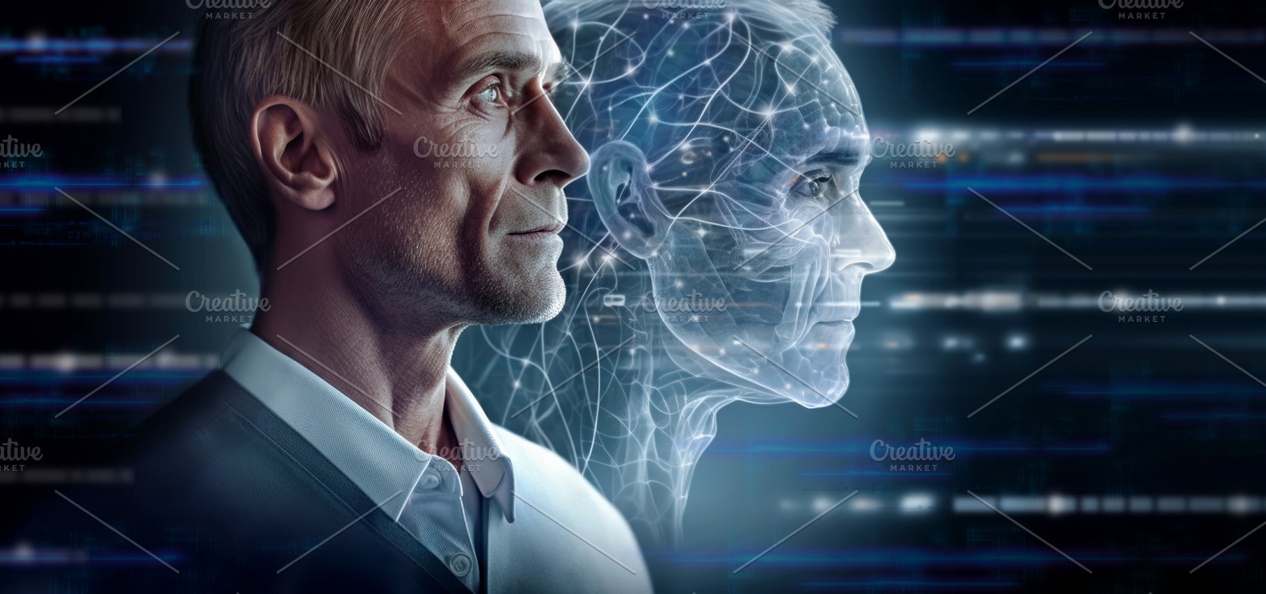 Genomic Data and Medical Inteligence, a Technology Photo by angellodeco