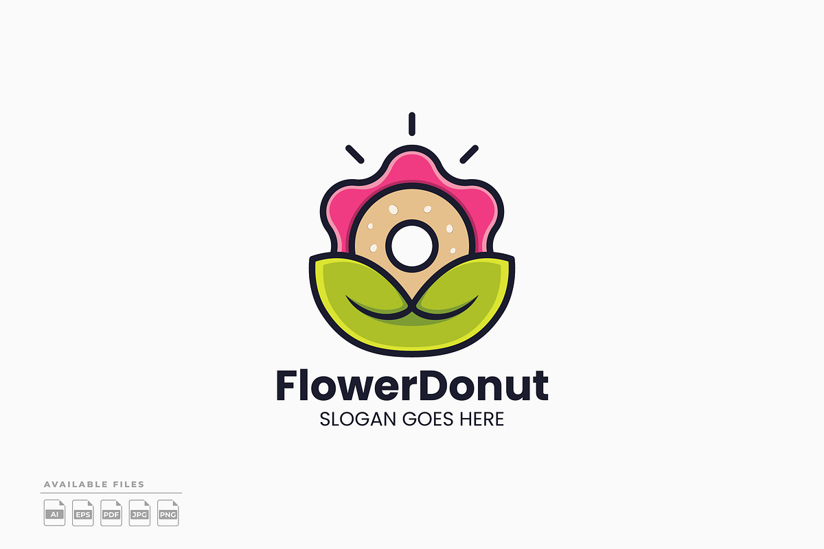 Flower Donut Logo, a Branding & Logo Template by Zeer Graphic