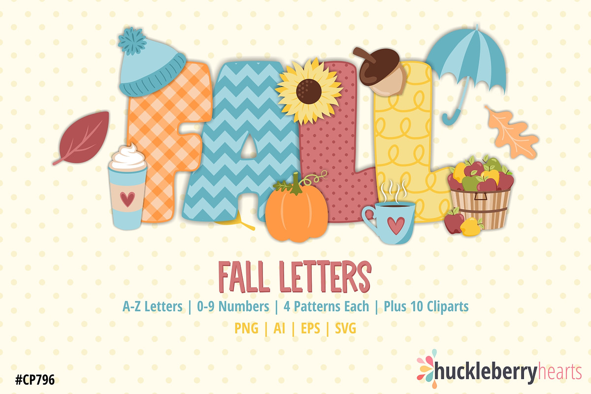Fall Alphabet Letters, an Object Illustration by Huckleberry Hearts (Photo 1 of 3)