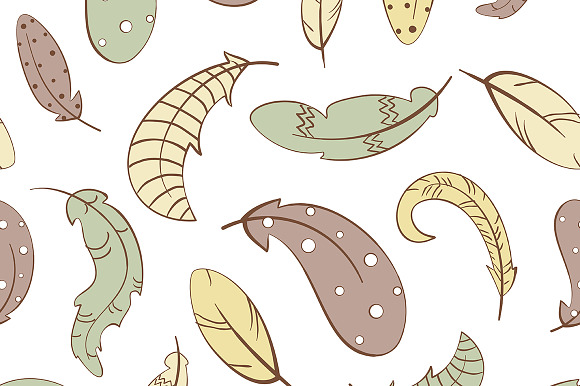 Seamless Pattern With Feathers