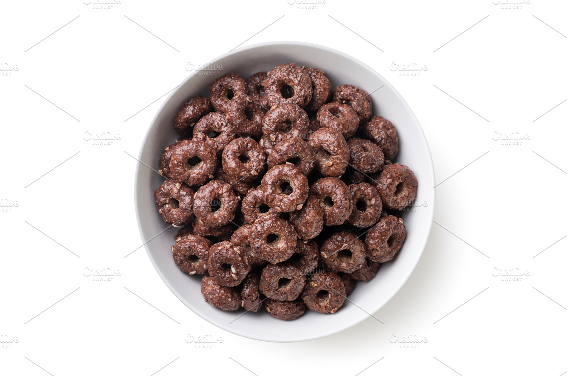 Chocolate corn rings in a plate, a Food & Drink Photo by innakreativ