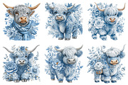 Whimsical Highland Cow Clipart, a Seasonal Illustration by Daily.Designs (Thumbnail 5 of 5)