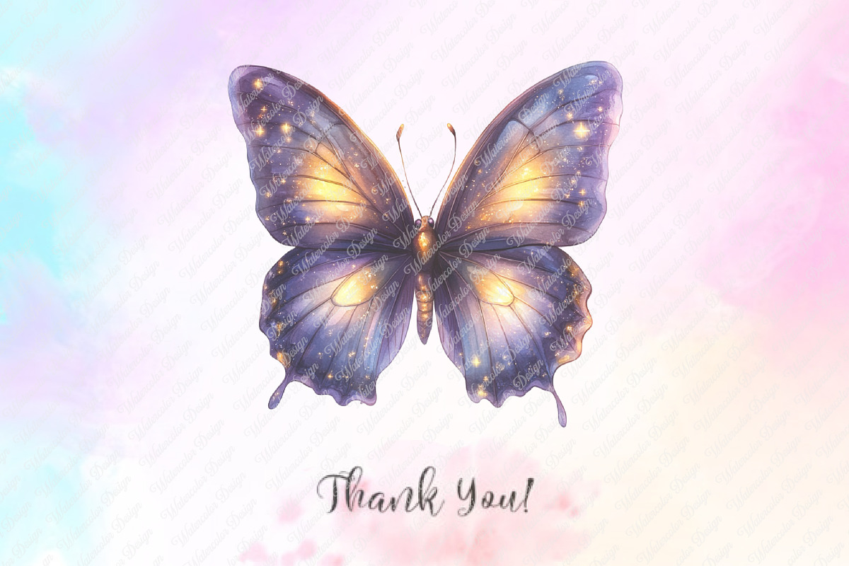 Pastel Purple Butterflies PNG, an Illustration by Watercolor design (Photo 8 of 12)