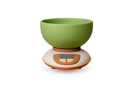 Kitchen scales 3d icon. Isolated