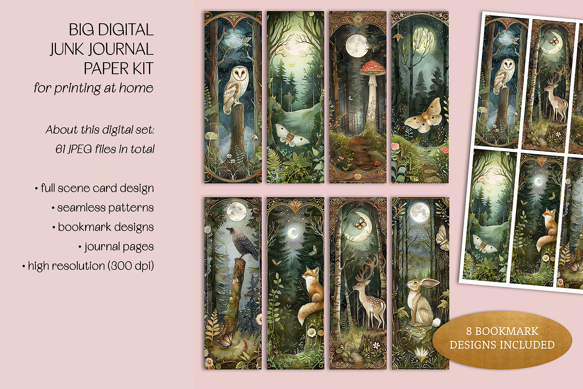 Bordered Woodlands Junk Journal Kit, a Decorative Illustration by The Dutch Lady Designs (Photo 4 of 7)
