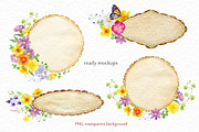 Wild flowers watercolor set, a Background Graphic by Elegantia (Thumbnail 7 of 15)