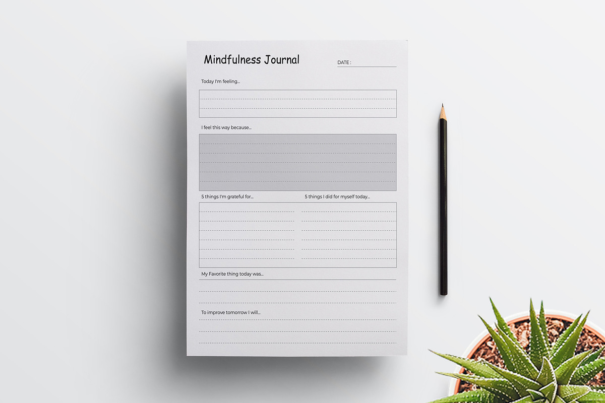 Editable Daily Mindfulness Journal, a Stationery Template by Mazharul Islam (Photo 2 of 3)