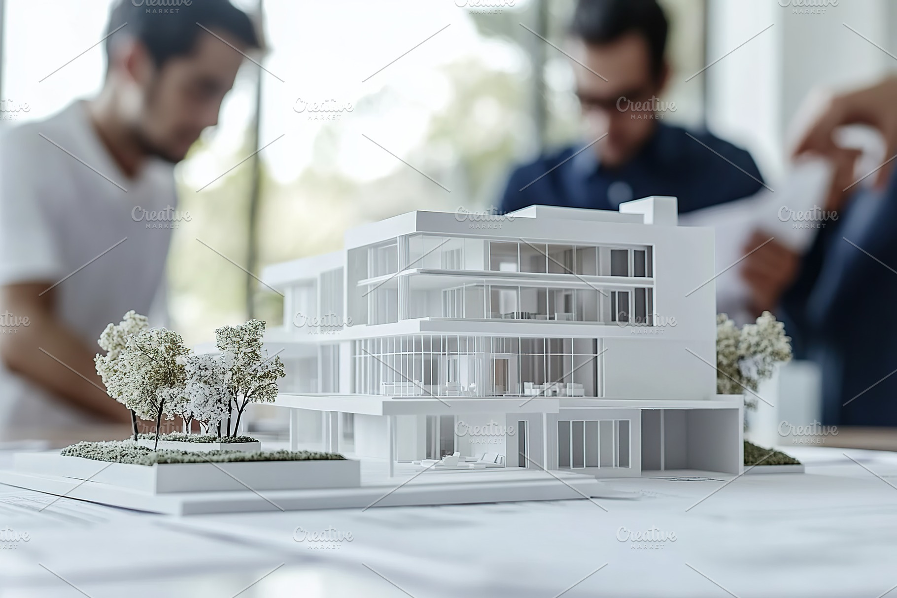 Architecture team working on house model building, an Architecture Photo by AlyaAnd