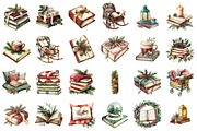 Cozy Christmas Reading Clipart, a Seasonal Illustration by designcity5 (Thumbnail 2 of 5)