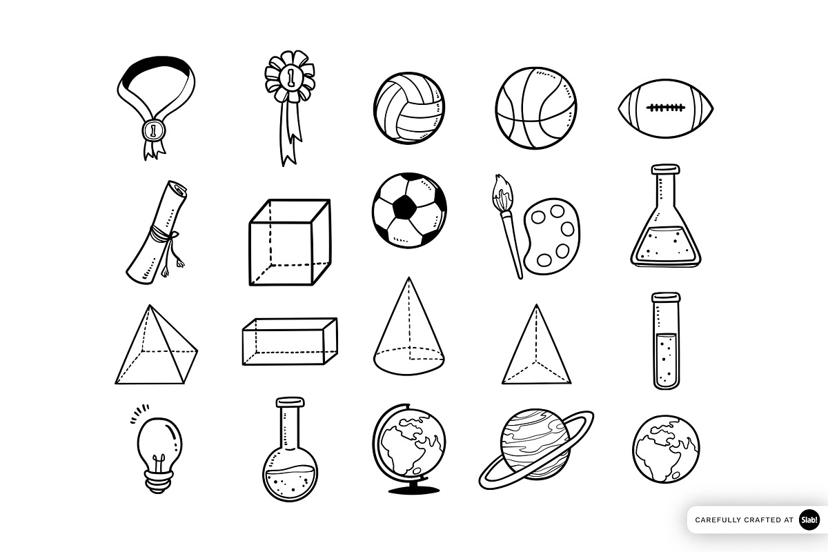 School Doodle HandDrawn Illustration, an Object Graphic by SLAB! Design (Photo 3 of 3)