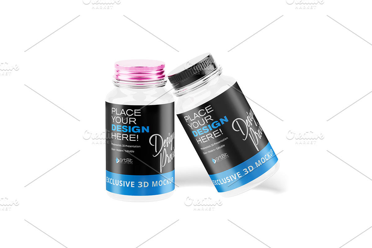 Plastic Jar with Screw Cap Mockup, a Packaging Mockup by artBit Design Studio (Photo 9 of 10)
