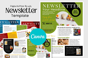 Restaurant Canva Newsletter Template