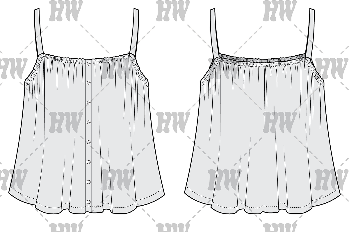 Summer Tank Top Fashion Flat, a Shirt Mockup by haydenwentworth (Photo 1 of 3)