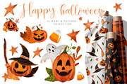 Halloween Jack-o'-Lantern graphics, a Seasonal Illustration by Yelloo Fish (Thumbnail 1 of 7)