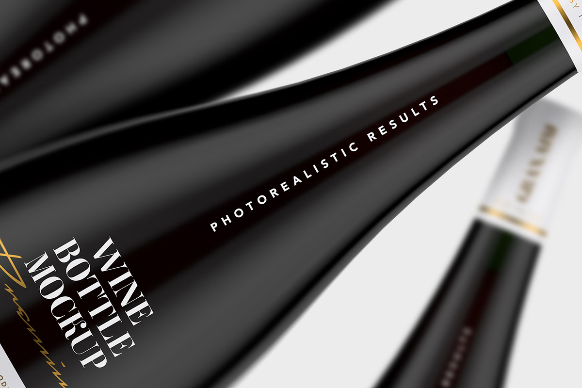 Black Bottle Mockup - Wine, a Product Mockup by Graxaim Mock-up (Photo 6 of 6)