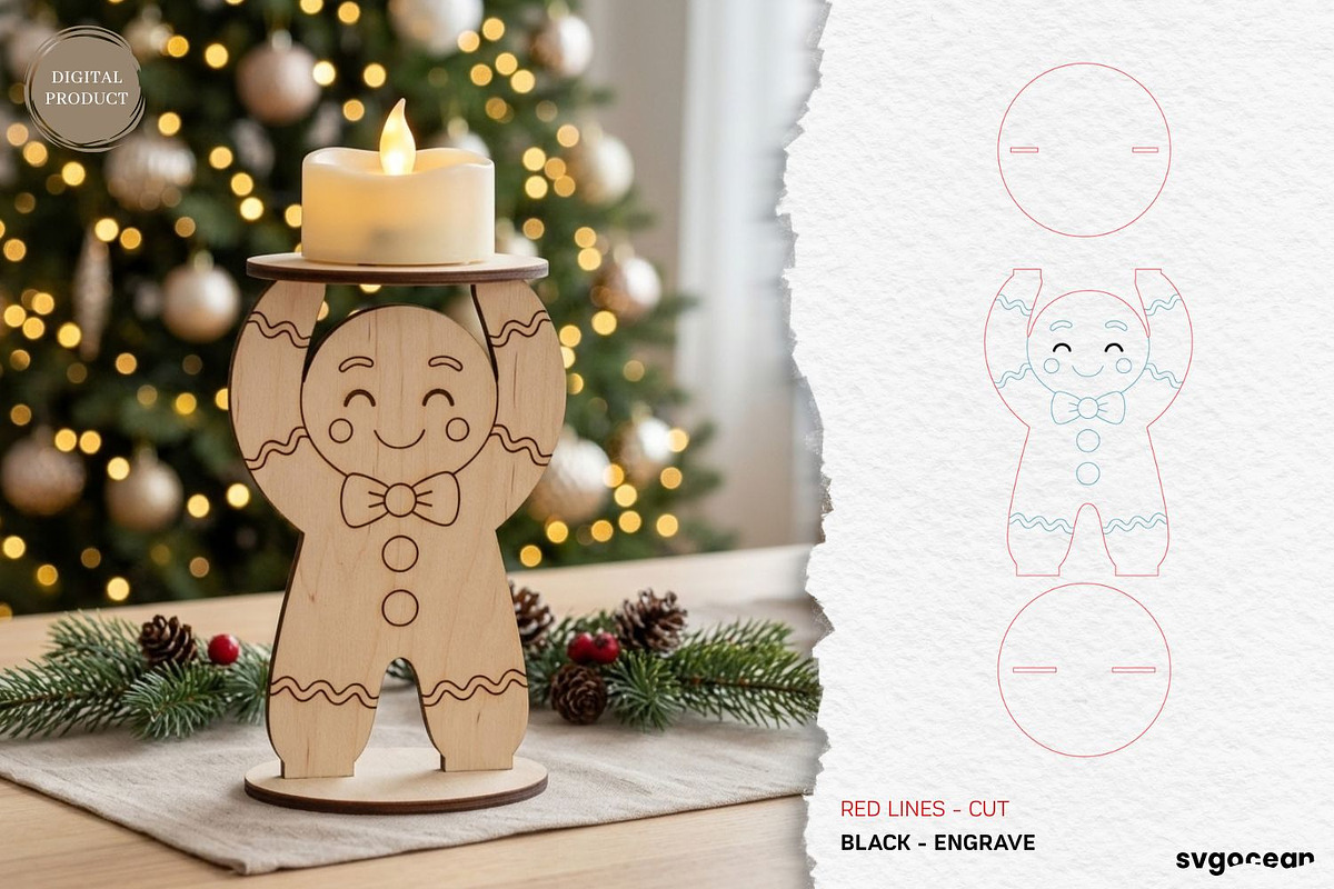 Christmas Character Candle Holders, a Decorative Illustration by svgocean (Photo 14 of 14)