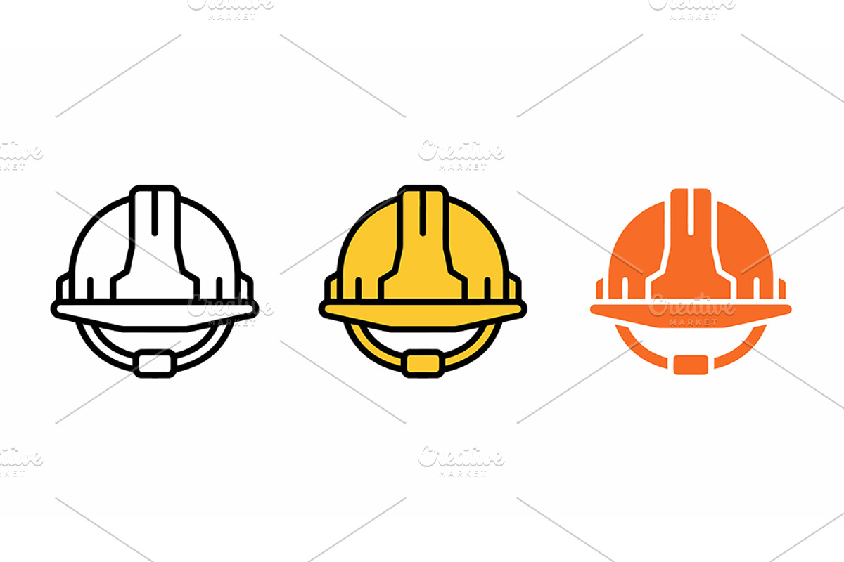 Safety Helmet Vector Icons, an Object Graphic by Artonix (Photo 2 of 3)