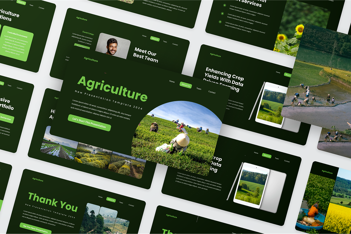 Organic Agriculture Farm Powerpoint, a Presentation Template by SquidPixey (Photo 5 of 6)