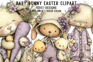 Baby Bunny Easter Clipart, an Illustration by CreationArt